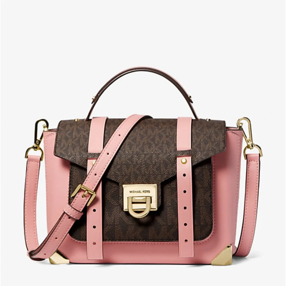 MICHAEL KORS
Manhattan Medium Leather and Logo Satchel
COLOR PRIMROSE
NWT - Picture 4 of 16